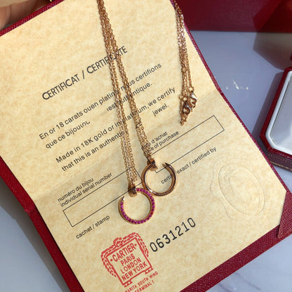 [Vicky]JUSTE NECKLACE GOLD RED DIAMONDS