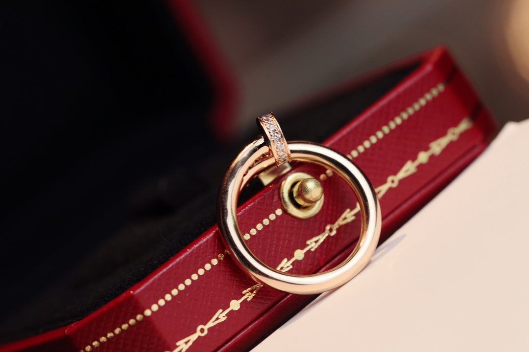 [Vicky]JUSTE RING 2.65MM PINK GOLD DIAMOND