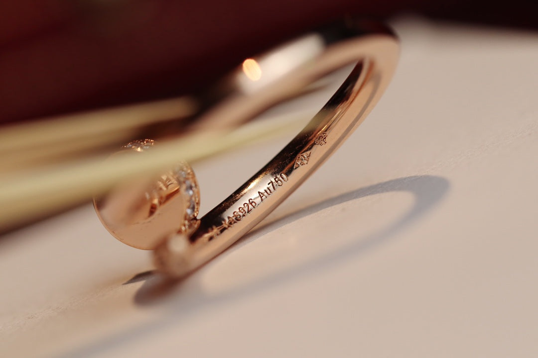 [Vicky]JUSTE RING 2.65MM PINK GOLD DIAMOND