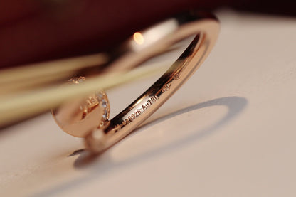 [Vicky]JUSTE RING 2.65MM PINK GOLD DIAMOND