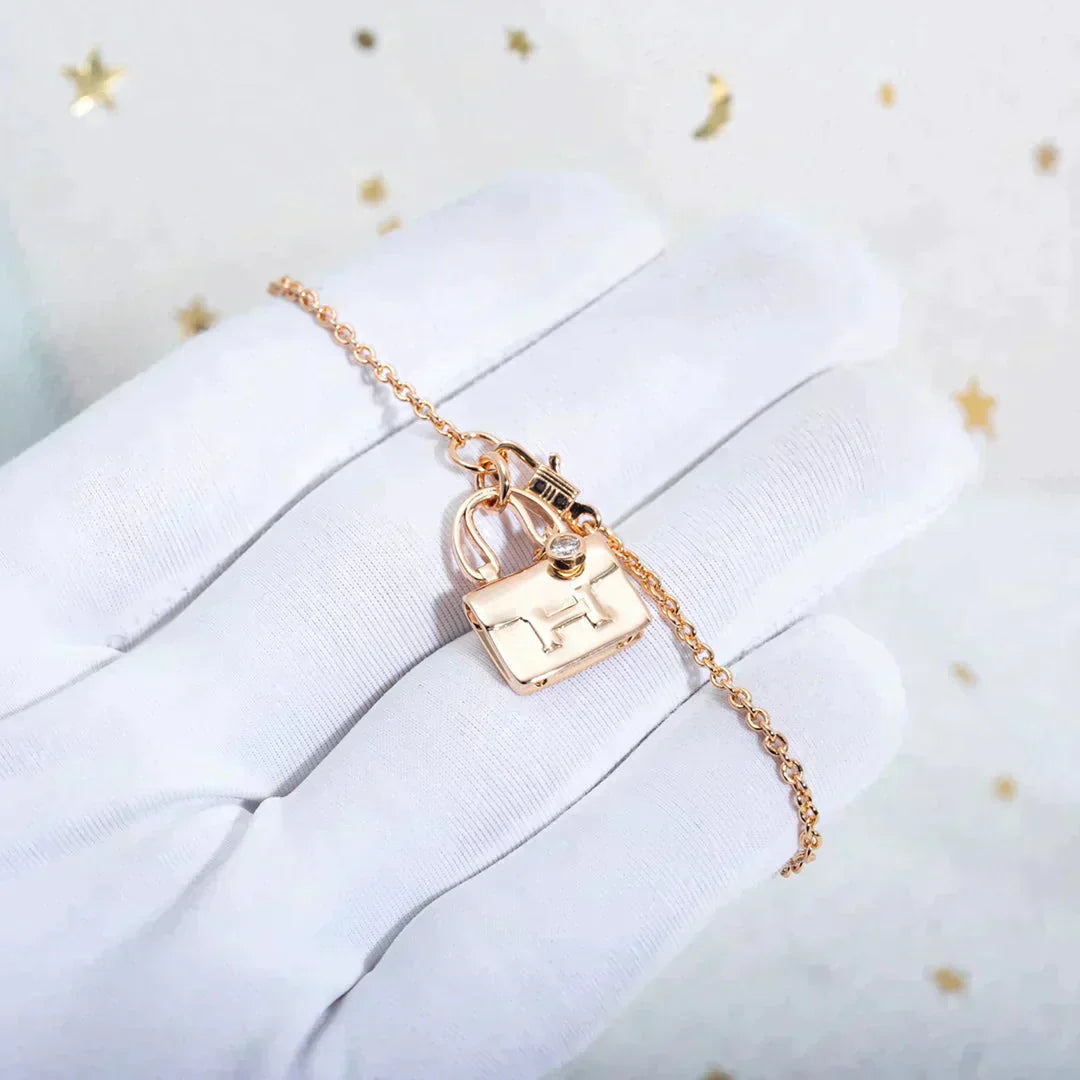 [Vicky]AMULETTE PEDANT ROSE GOLD NECKLACE