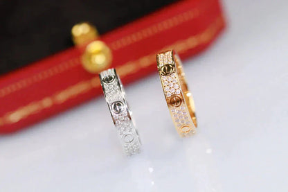 [Vicky]LOVE RING 3.6MM DIAMOND PAVED