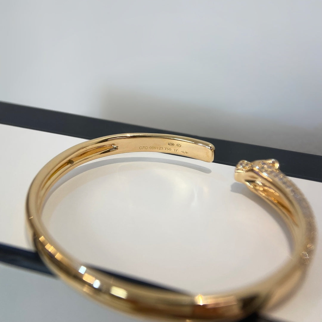 [Vicky]PANTHERE GOLD DIAMOND OPEN BRACELET