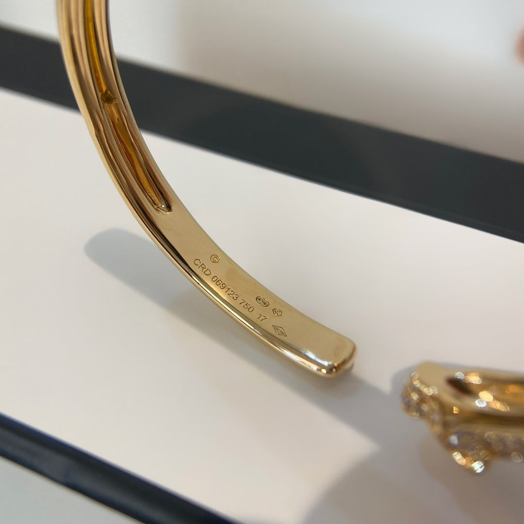 [Vicky]PANTHERE GOLD DIAMOND OPEN BRACELET