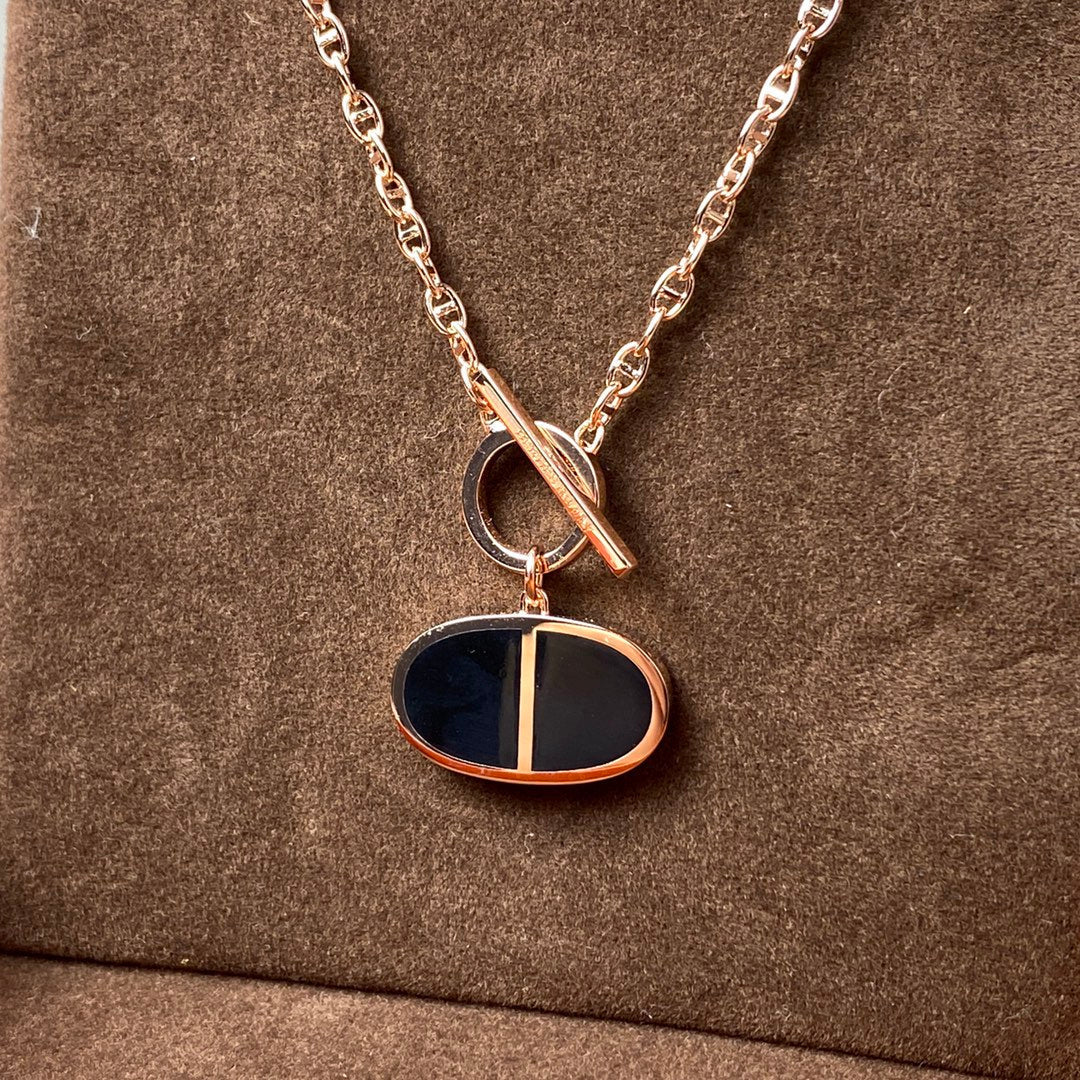 [Vicky]CHAINE VERSO BLACK CERAMIC NECKLACE