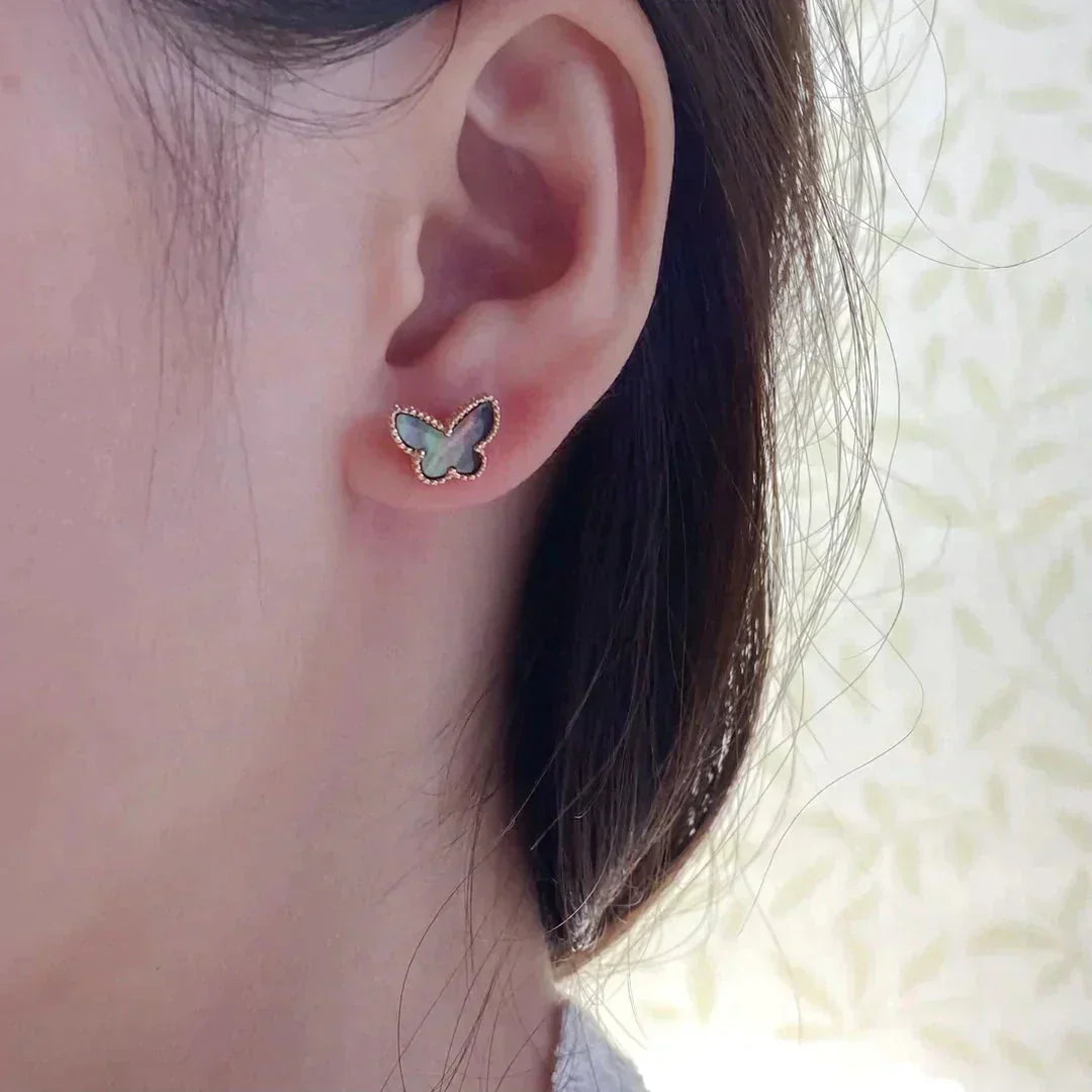 [Vicky]BUTTERFLY DARK MOP  EARRINGS