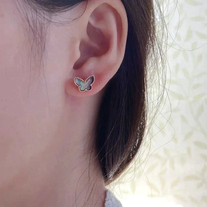 [Vicky]BUTTERFLY DARK MOP  EARRINGS
