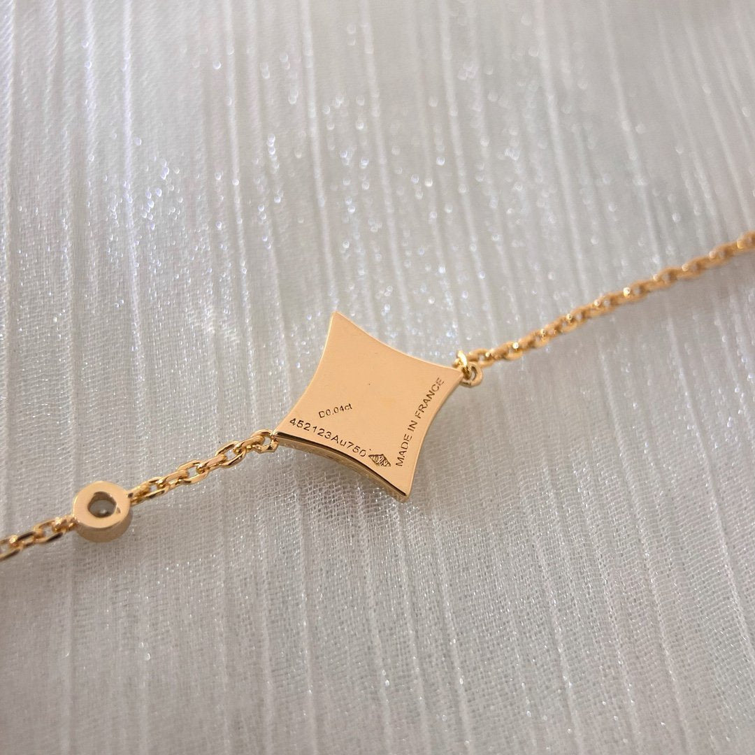 [Vicky]COLOR STAR PINK GOLD DIAMOND BRACELET