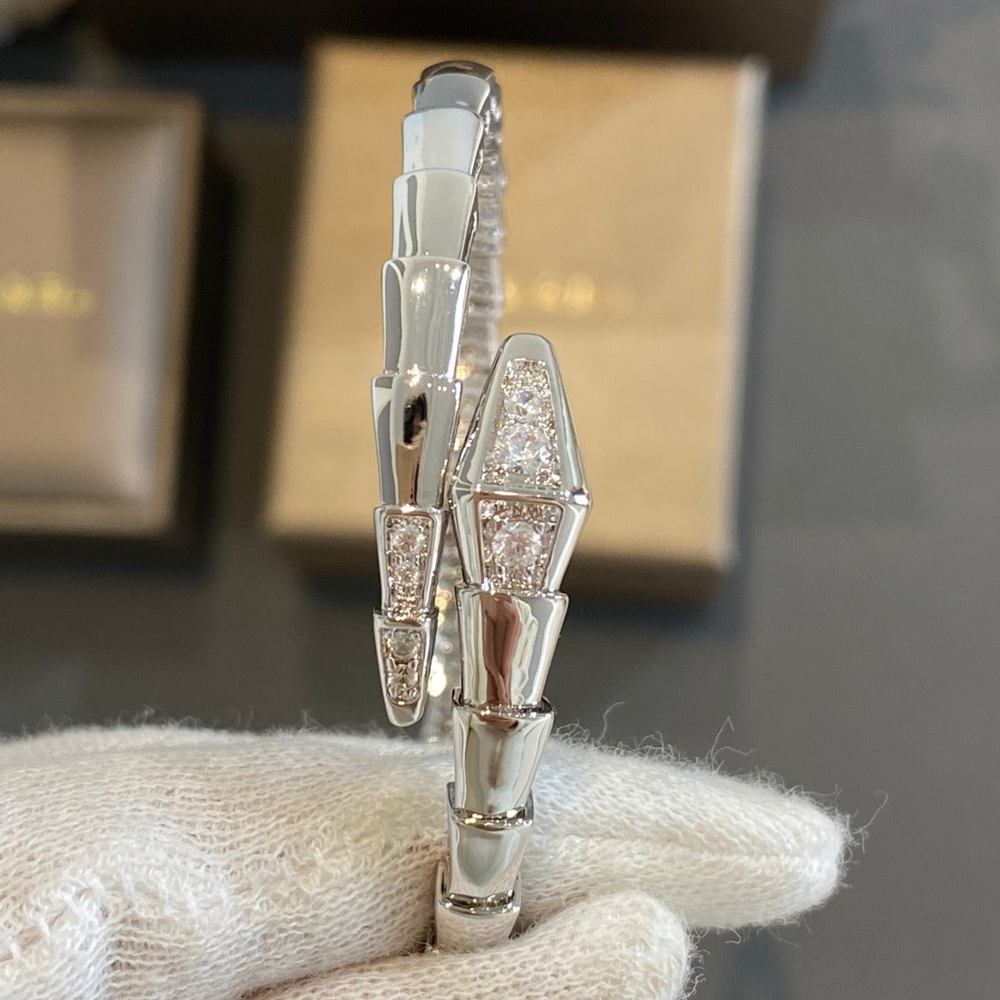 [Vicky]SERPENTI BRACELET DIAMONDS SILVER