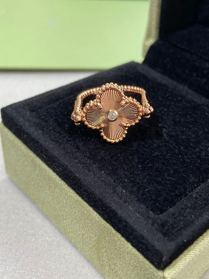 [Vicky]CLOVER RIVERSIBLE ROSE GOLD RING