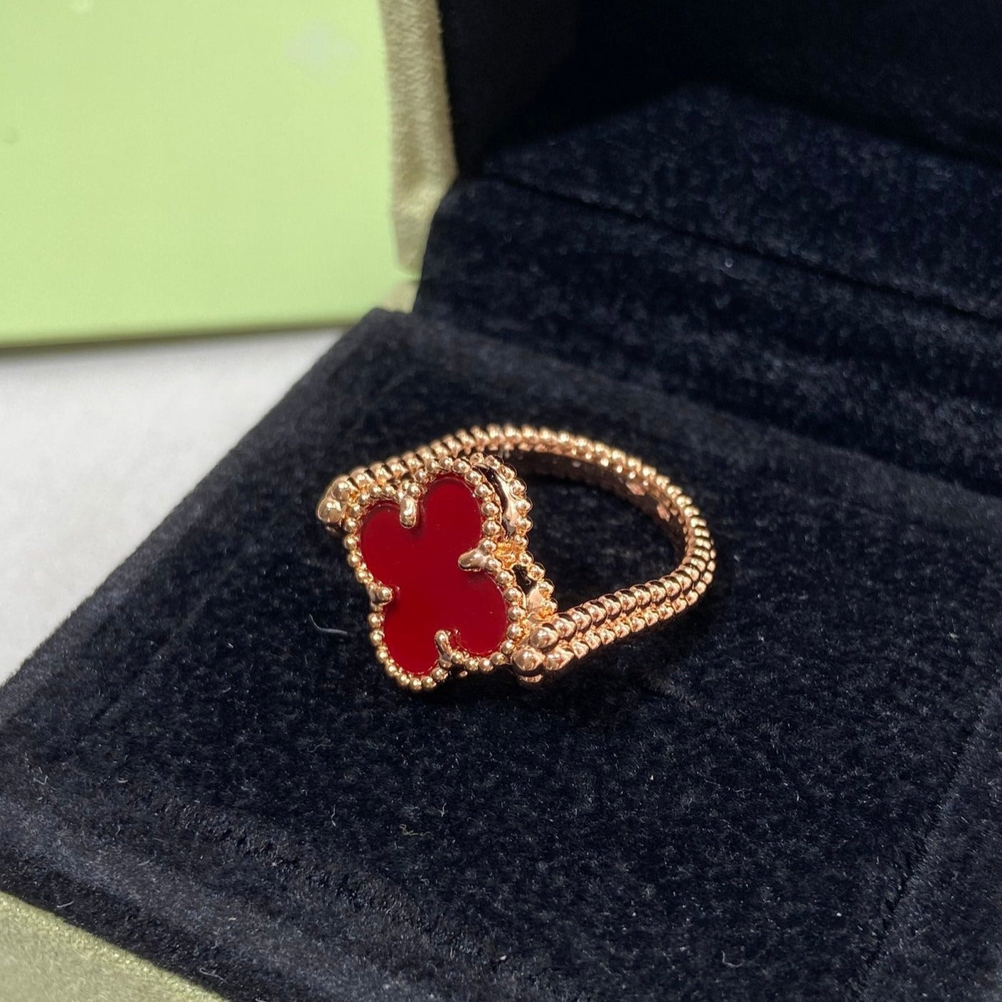 [Vicky]CLOVER RIVERSIBLE ROSE GOLD RING