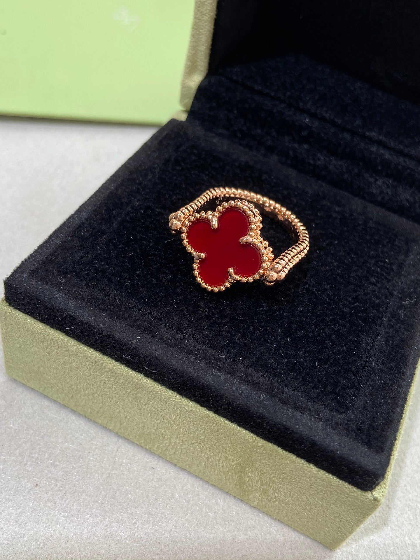 [Vicky]CLOVER RIVERSIBLE ROSE GOLD RING