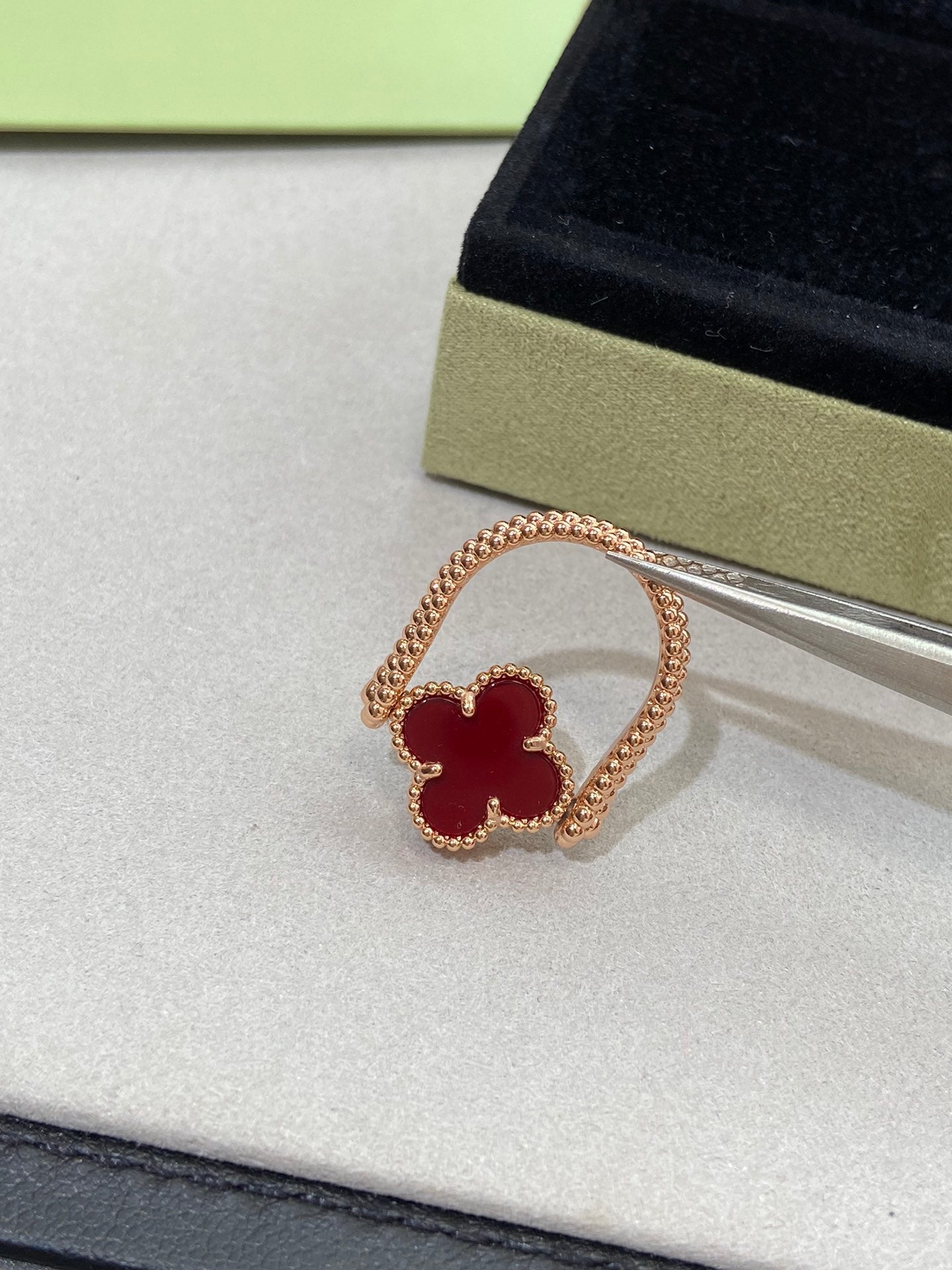 [Vicky]CLOVER RIVERSIBLE ROSE GOLD RING