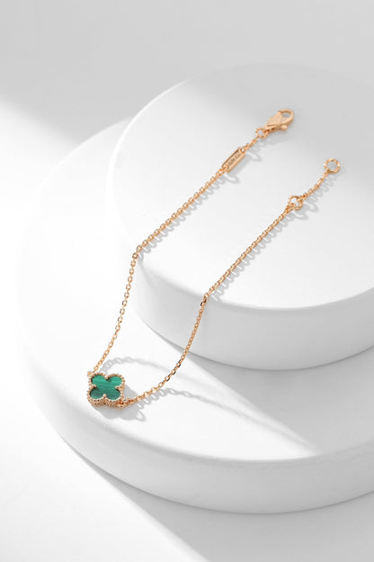 [Vicky]CLOVER BRACELET MALACHITE 1 MOTIF