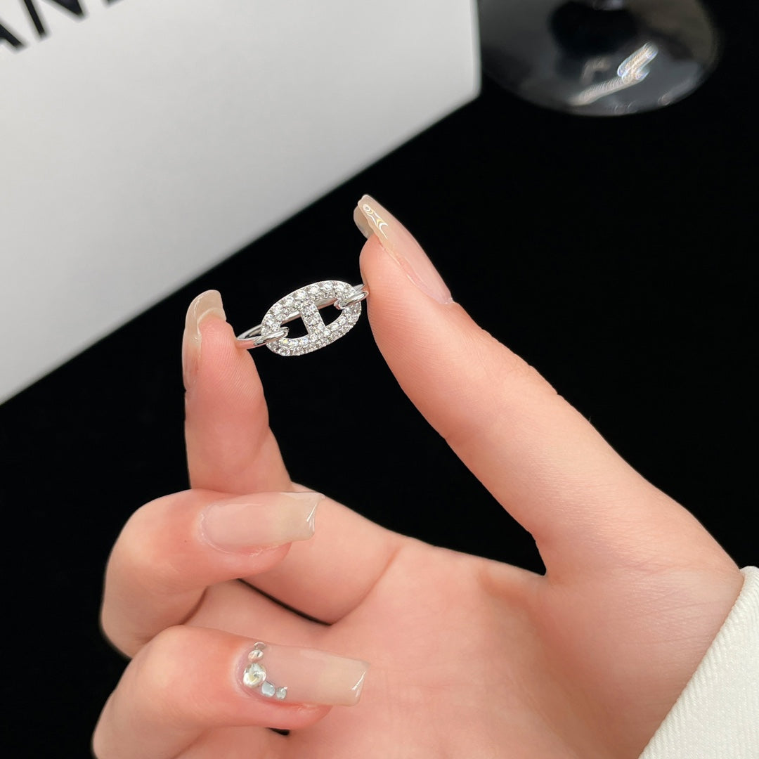 [Vicky]RONDE SMALL SILVER DIAMOND RING