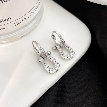 [Vicky]FORCE 10 FULL DIAMOND DROP EARRINGS MEDIUM MODEL