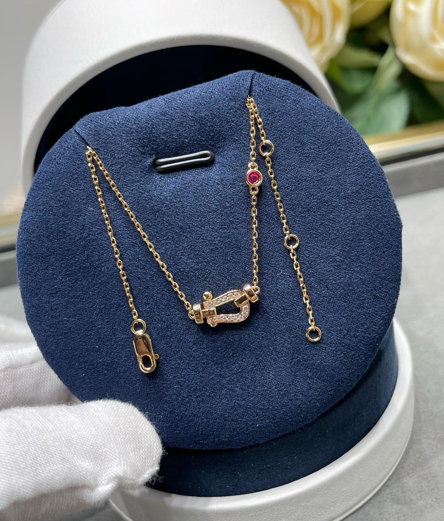 [Vicky]FORCE 10 DIAMOND PINK GOLD NECKLACE
