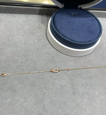 [Vicky]FORCE 10 DIAMOND CHAIN LINK PINK GOLD BRACELET