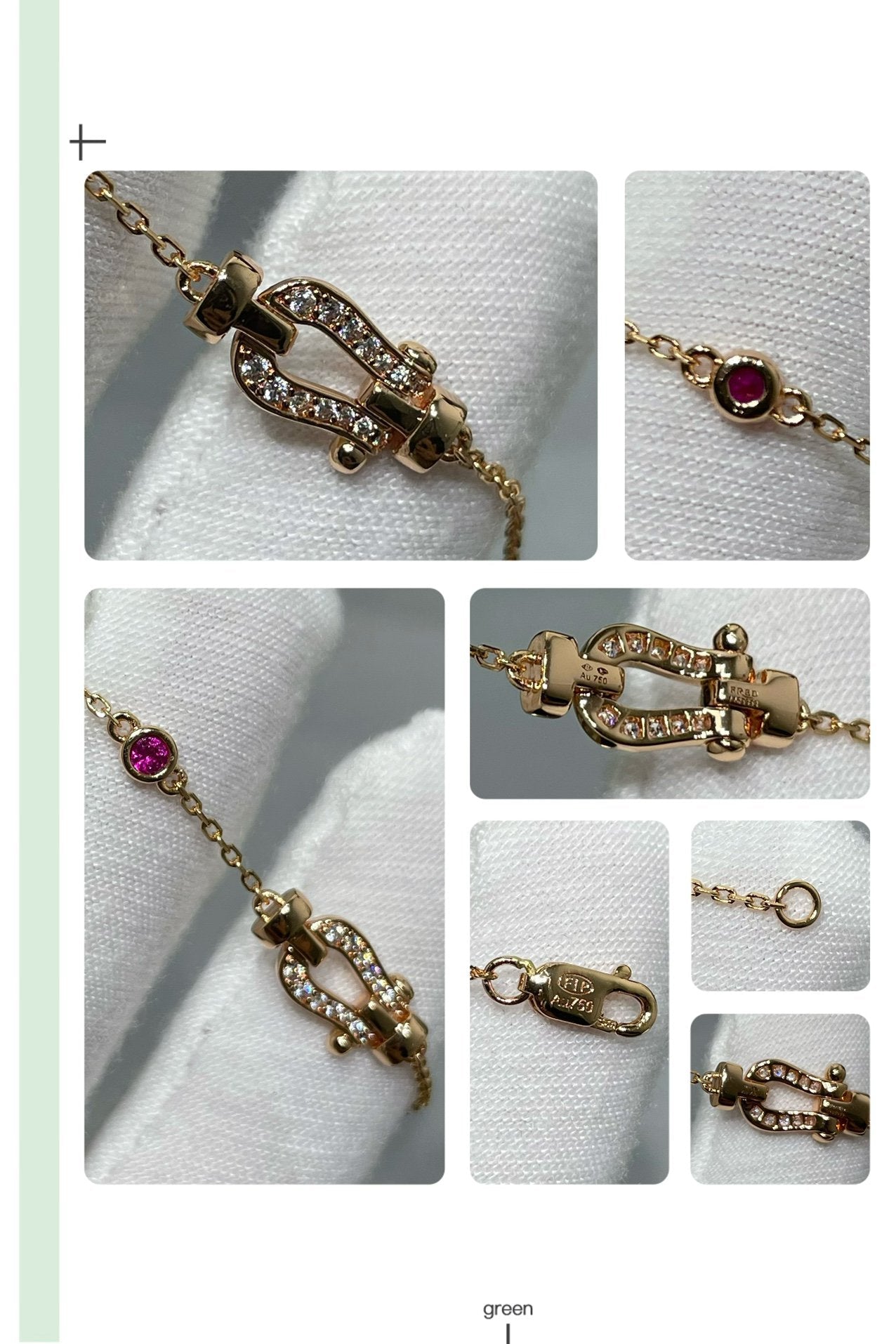 [Vicky]FORCE 10 DIAMOND CHAIN LINK PINK GOLD BRACELET