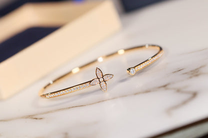 [Vicky]IDYLLE GOLD OPEN BRACELET DIAMOND PAVED