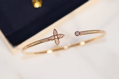 [Vicky]IDYLLE GOLD OPEN BRACELET DIAMOND PAVED