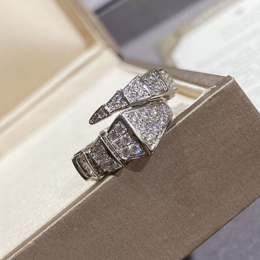 [Vicky]SERPENTI LARGE RING SILVER DIAMOND PAVED