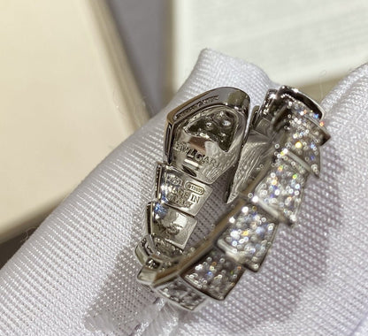 [Vicky]SERPENTI LARGE RING SILVER DIAMOND PAVED