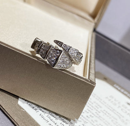 [Vicky]SERPENTI LARGE RING SILVER DIAMOND PAVED