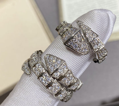 [Vicky]SERPENTI LARGE RING SILVER DIAMOND PAVED