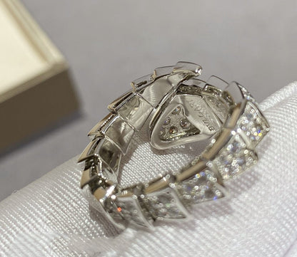[Vicky]SERPENTI LARGE RING SILVER DIAMOND PAVED