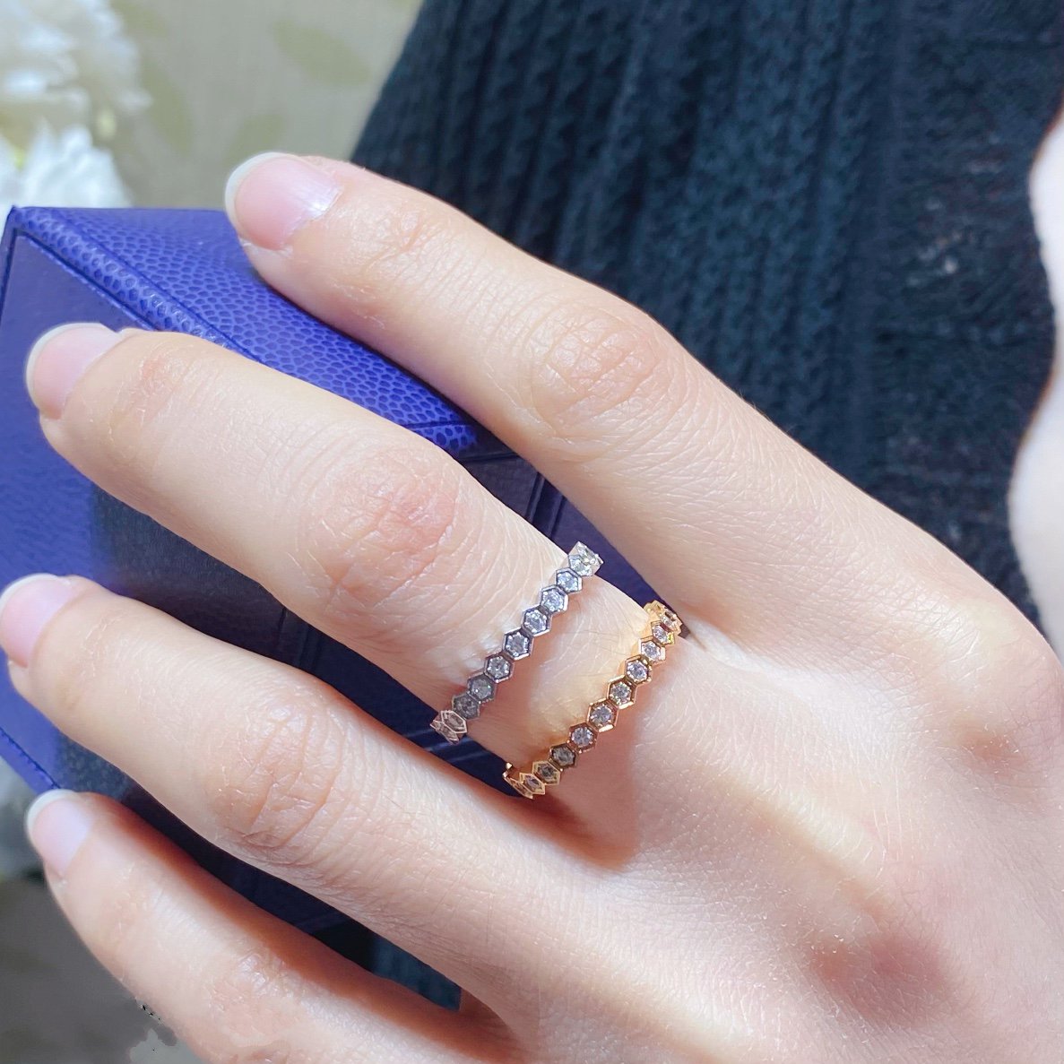 [Vicky]BEE LOVE DIAMOND PAVED SMALL RING