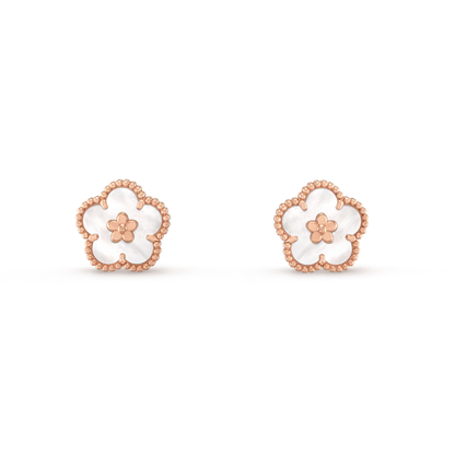 [Vicky]LUCKY PINK GOLD WHITE MOP EARRINGS