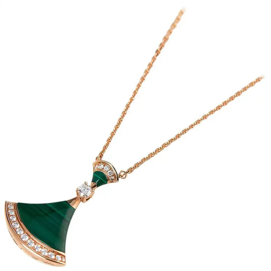 [Vicky]DREAM NECKLACE MALACHITE DIAMOND