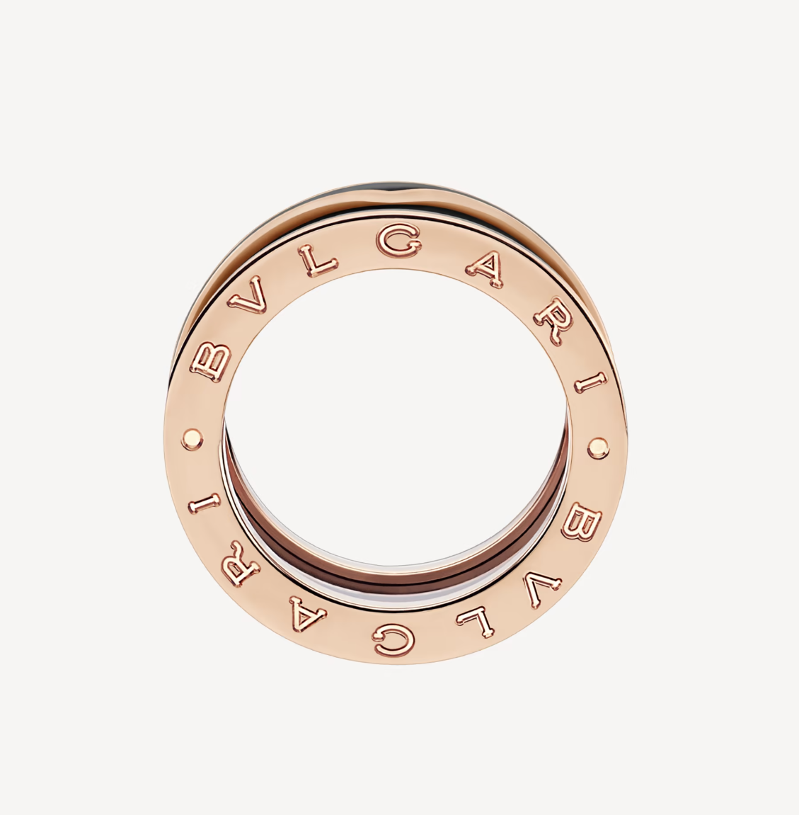 [Vicky]ZERO 1 TWO-BAND WITH MATTE BLACK CERAMIC PINK GOLD RING