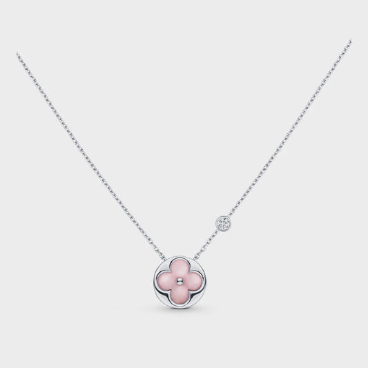 [Vicky]SUN MOTIF PINK MOP SILVER BRACELET