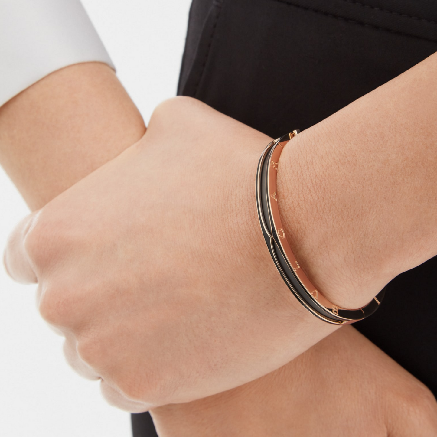 [Vicky]ZERO 1 PINK GOLD WITH MATTE BLACK CERAMIC BRACELET
