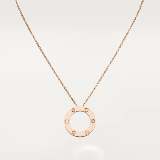 [Vicky]LOVE NECKLACE 16MM 3 DIAMONDS