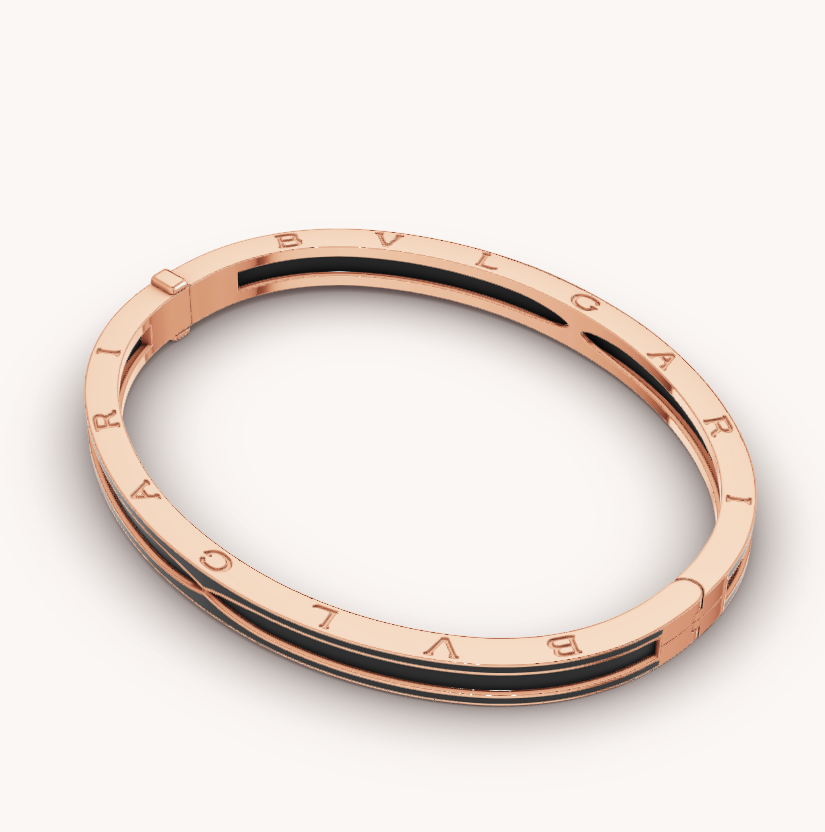 [Vicky]ZERO 1 PINK GOLD WITH MATTE BLACK CERAMIC BRACELET