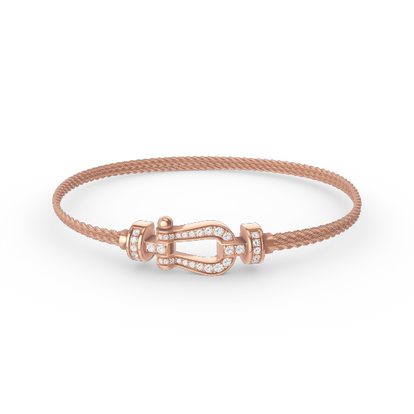 [Vicky]FORCE SMALL HORSESHOE  DIAMOND CHAIN ROPE BRACELET