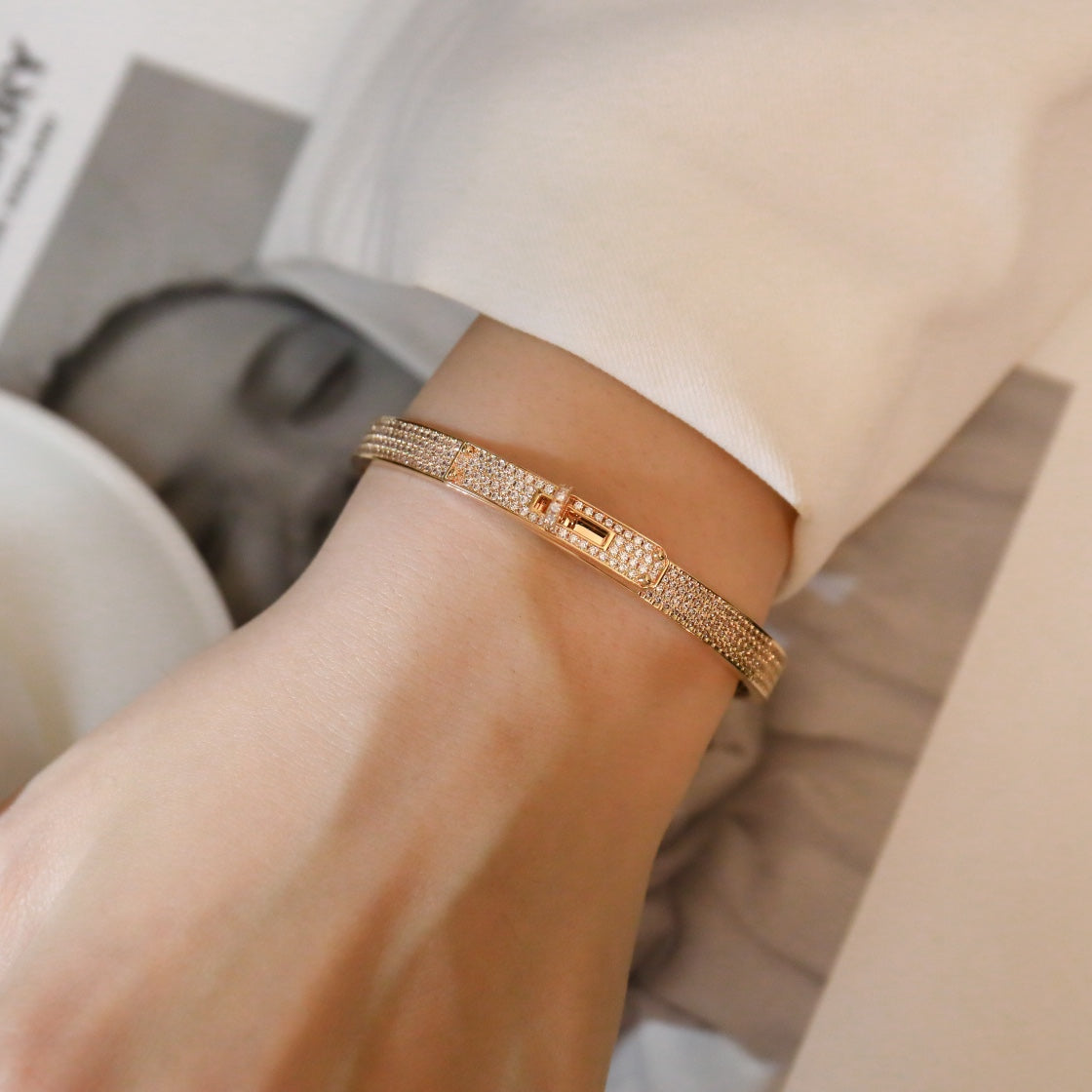 [Vicky]KELLY BRACELET DIAMOND PAVED
