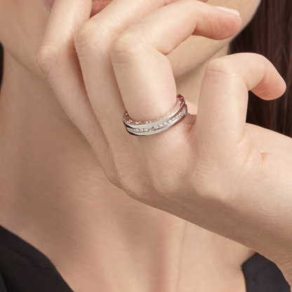 [Vicky]ZERO 1 ONE-BAND PAVED DIAMONDS ON THE SPIRAL RING