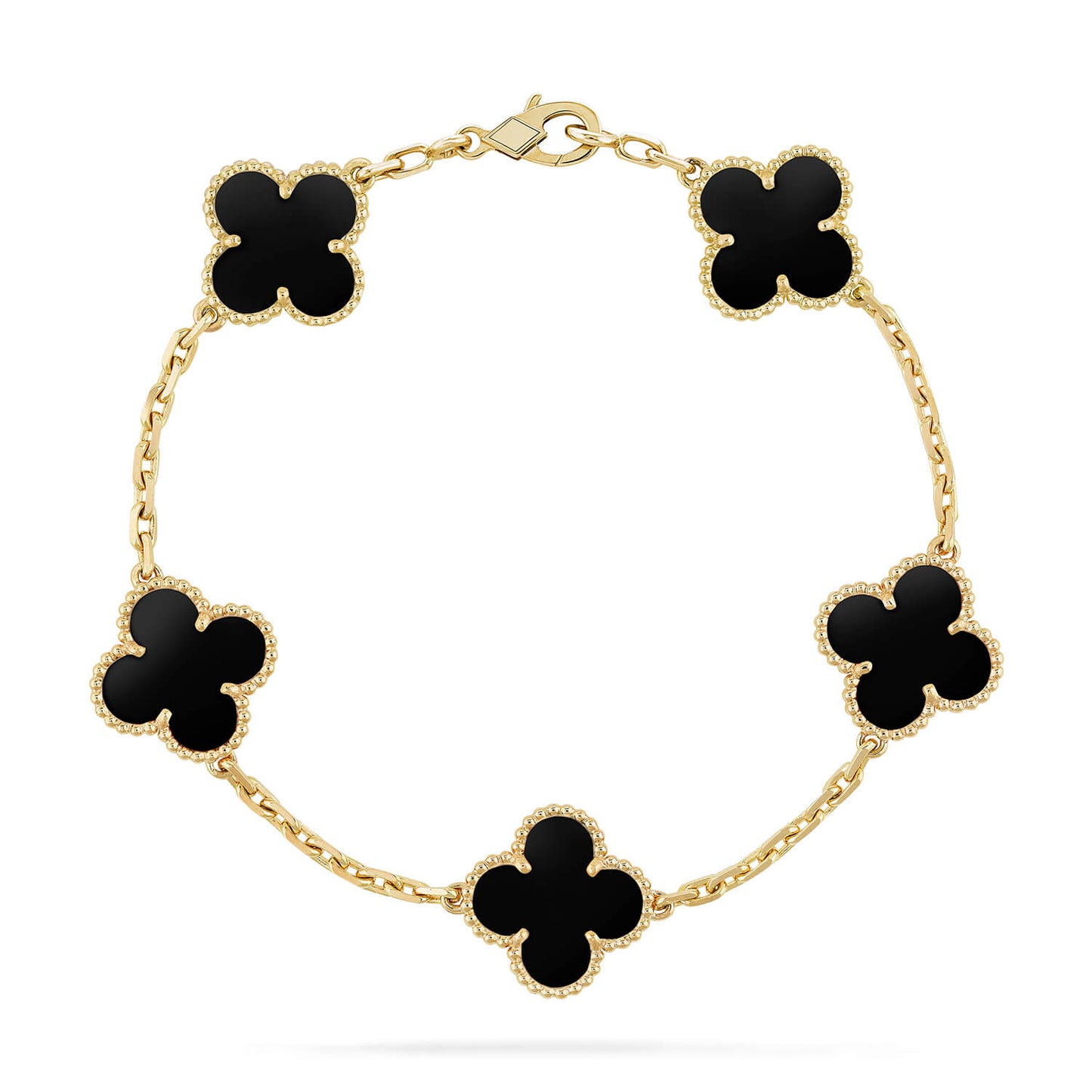 [Vicky]CLOVER  5 MOTIFS BLACK ONYX BRACELET