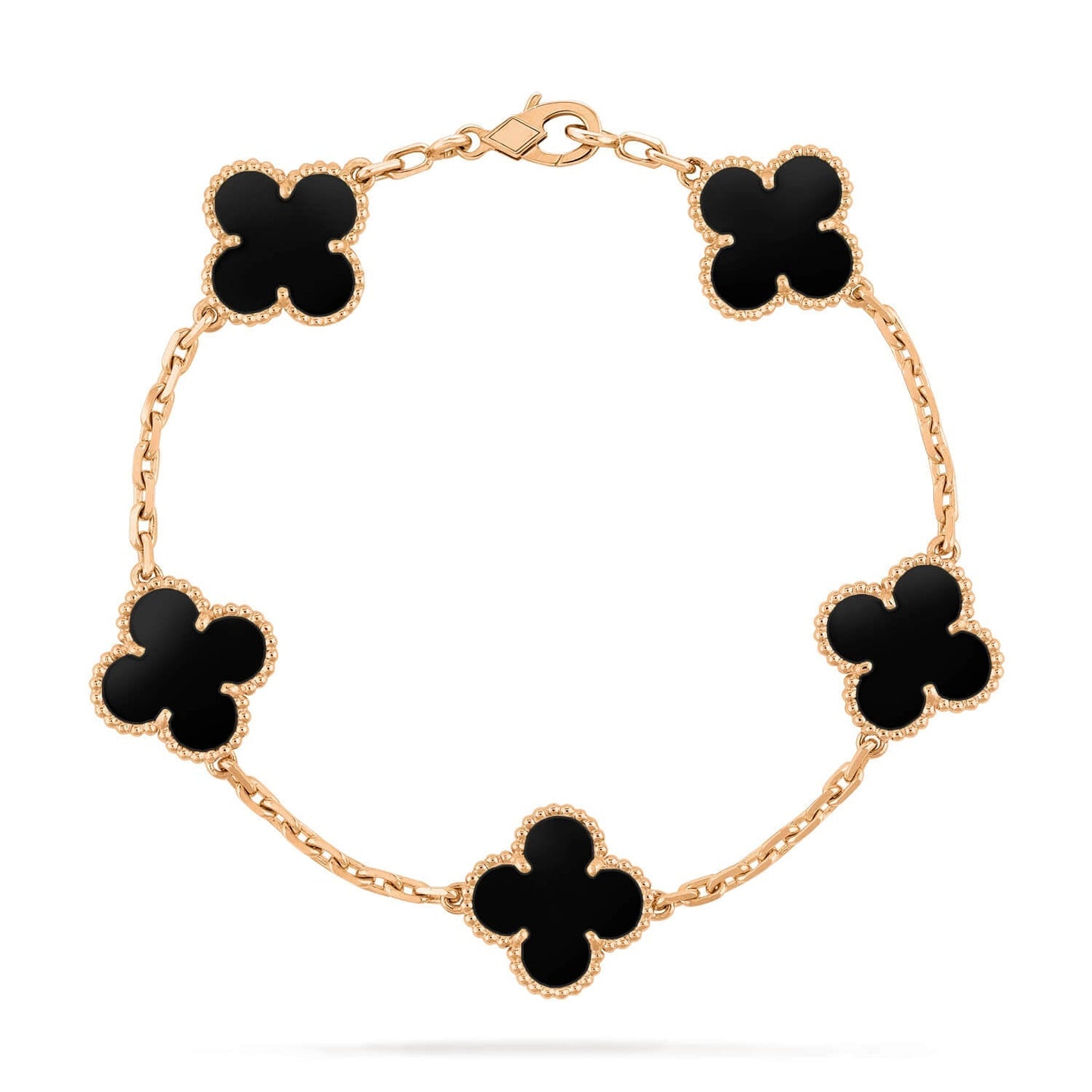 [Vicky]CLOVER  5 MOTIFS BLACK ONYX BRACELET