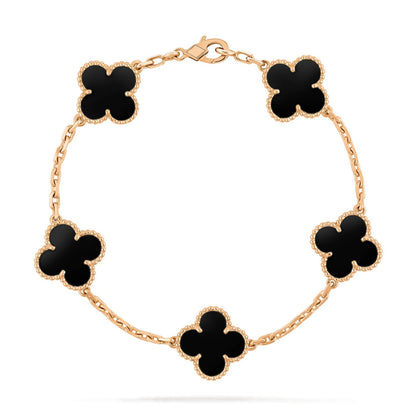 [Vicky]CLOVER  5 MOTIFS BLACK ONYX BRACELET