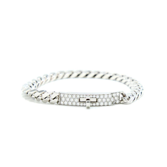 [Vicky]KELLY CHAIN SILVER DIAMOND BRACELET