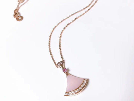 [Vicky]DREAM NECKLACE PINK MOP DIAMOND
