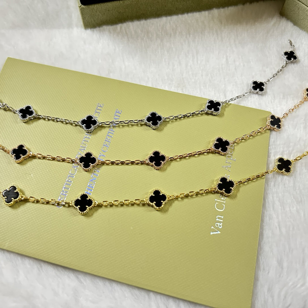 [Vicky]CLOVER 6 MOTIF  ONYXS BRACELET