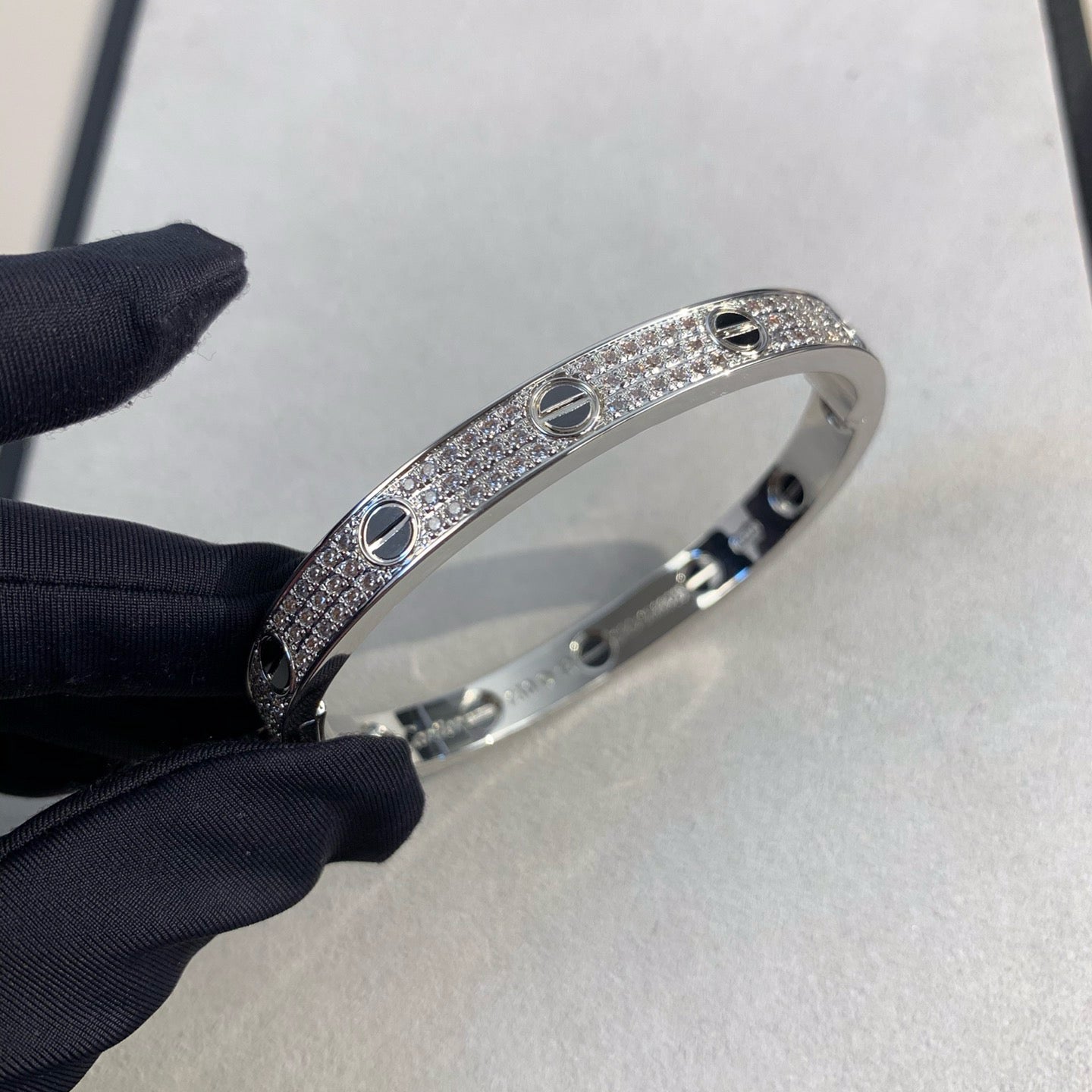 [Vicky]LOVE BRACELET 6.1MM DIAMOND-PAVED CERAMIC