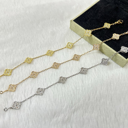 [Vicky]CLOVER 6 MOTIF DIAMOND BRACELET