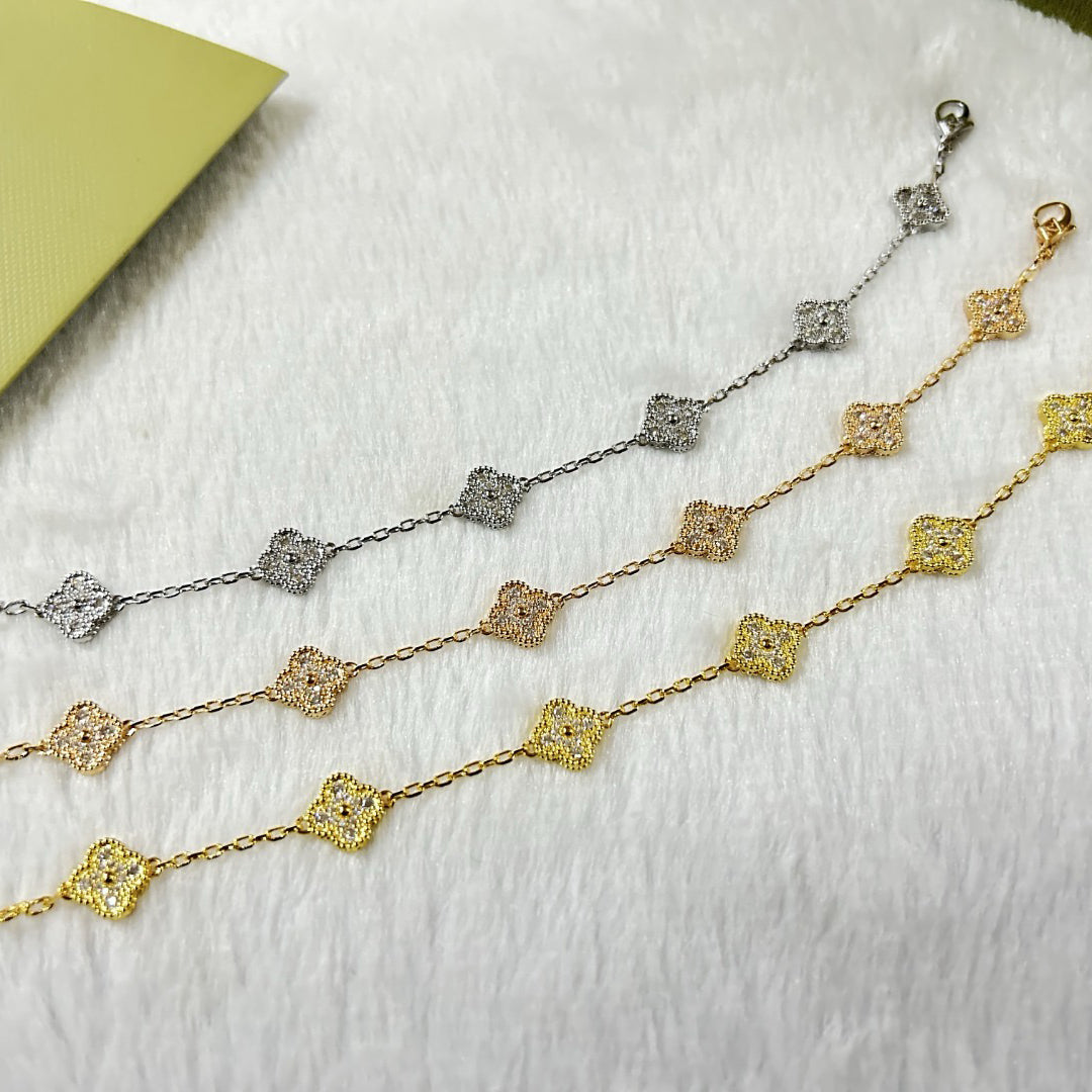 [Vicky]CLOVER 6 MOTIF DIAMOND BRACELET